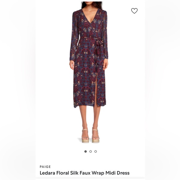 PAIGE Dresses & Skirts - PAIGE Burgundy Floral Long Sleeve Dress-S